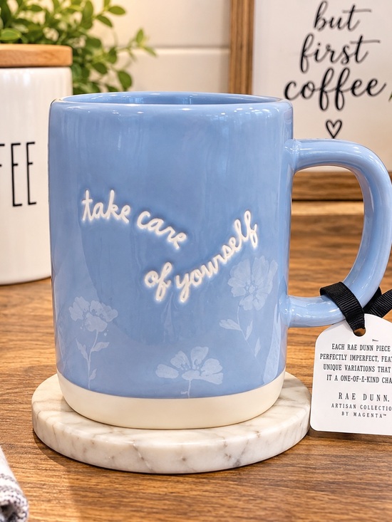 Rae Dunn Other - Rae Dunn Blue 'Take Care of Yourself' Ceramic Mug